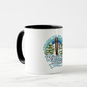 ウィスラー・カナダ、荒野を探索し、スキーのロゴG マグカップ (正面左)