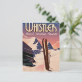 ウィスラー，バンクーバー，ブリティッシュコロンビアスキーのポスター ポストカード (スタンド正面)