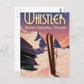 ウィスラー，バンクーバー，ブリティッシュコロンビアスキーのポスター ポストカード (正面/裏面)