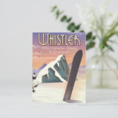 ウィスラー・ブリティッシュ・コロンビアのスノーボーディングポスター ポストカード (スタンド正面)