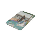 ウィスラー – 肉色と緑のバリエーション バスマット (アングル)