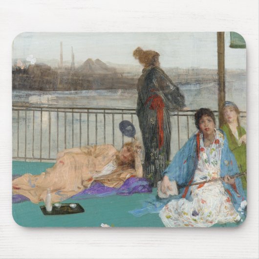 ウィスラー – 肉色と緑のバリエーション マウスパッド (正面)