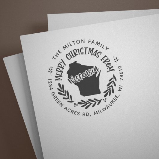 ウィス素朴コンシンメリークリスマス差出人住所 ラバースタンプ