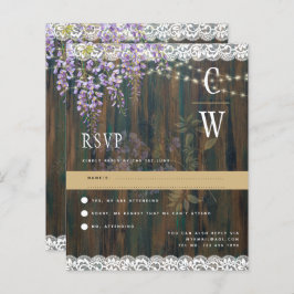 ウィス素朴テリアレースライトウッドウェディングRSVP