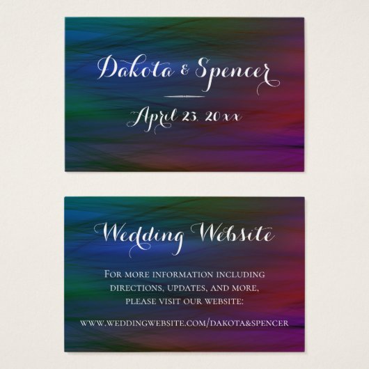 ウィス鮮やか |ダークウォーター結婚カラーのウェブサイト (正面&裏面)