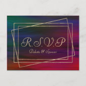 ウィス鮮やか |宝石トーン水色RSVP インビテーションポストカード (正面)