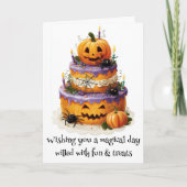 ウィズアマジカルデイハロウィーンお誕生日ケーキ カード (正面)