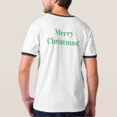 ウィズクリスマスプリントジョイお祝いリンガー Tシャツ (裏面フル)
