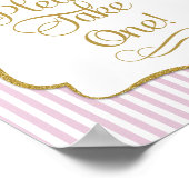 ウィズサインピンク金ゴールドストライプ ポスター (角)