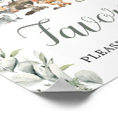 ウィズサインeucalyptusウッドランドベビーアニマルズパーティー ポスター (角)