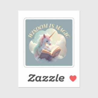 ウィズダムは魔法 – かわいいユニコーン シール