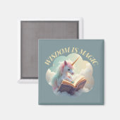 ウィズダムは魔法 – かわいいユニコーン マグネット (正面/裏面)