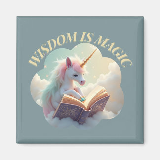 ウィズダムは魔法 – かわいいユニコーン マグネット