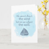 ウィズダムセール航海のボート引用文 カード (黄色い花)