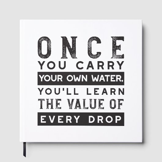 ウィズダム引用文デザイン – すべてのドロップの価値 ゲストブック (正面)