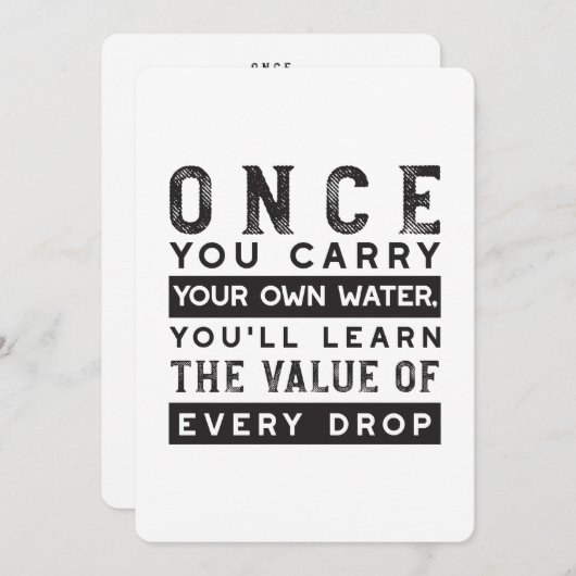 ウィズダム引用文デザイン – すべてのドロップの価値 シーズンカード (正面/裏面)