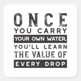 ウィズダム引用文デザイン – すべてのドロップの価値 スクエアシール