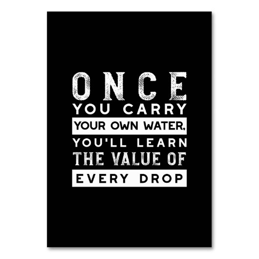 ウィズダム引用文デザイン – すべてのドロップの価値 テーブルナンバー (正面)