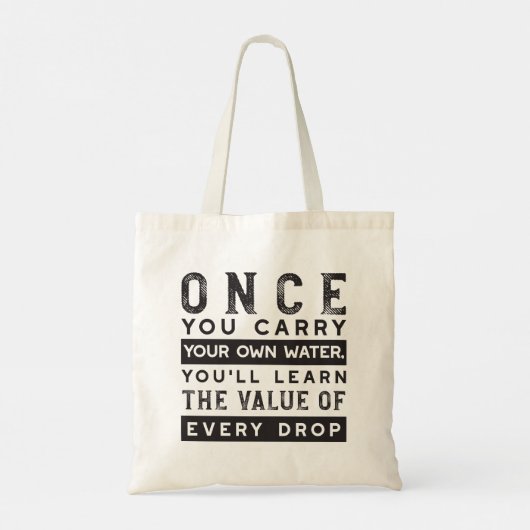 ウィズダム引用文デザイン – すべてのドロップの価値 トートバッグ (裏面)