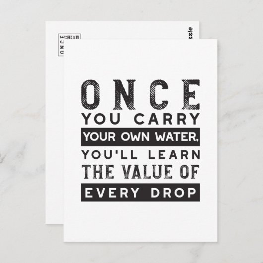 ウィズダム引用文デザイン – すべてのドロップの価値 ポストカード (正面/裏面)