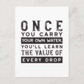 ウィズダム引用文デザイン – すべてのドロップの価値 ポストカード (正面)