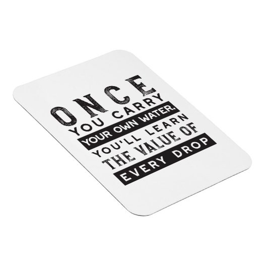 ウィズダム引用文デザイン – すべてのドロップの価値 マグネット (右側)