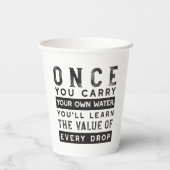 ウィズダム引用文デザイン – すべてのドロップの価値 紙コップ (裏面)