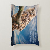 ウィズダム引用文フクロウ装飾用クッション アクセントクッション (正面(垂直))