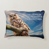 ウィズダム引用文フクロウ装飾用クッション アクセントクッション (裏面)