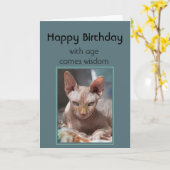 ウィズダム来ハッピーバースデーおもしろい カード (黄色い花)