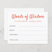 ウィズダム・フィエスタ新父母ベビーシャワーの言葉 (正面/裏面)