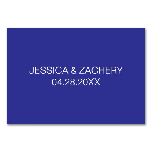 ウィズドネイビーブルー結婚のアドバイスカード テーブルナンバー (裏面)