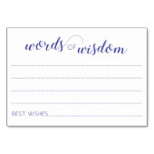 ウィズドネイビーブルー結婚のアドバイスカード テーブルナンバー (正面)