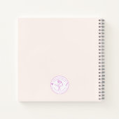 ウィズドピンクの花と離れタイポグラフィ ノートブック (裏面)