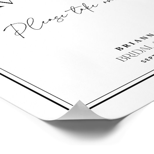 ウィズブエレガントラック&ホワイトブライダルシャワー ポスター (角)