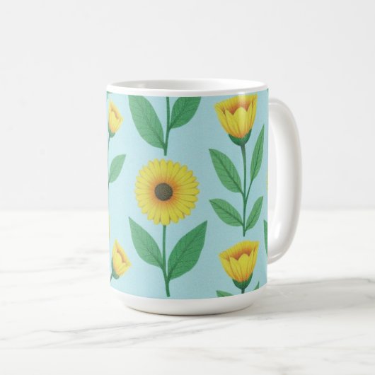 ウィズミカルな喜びの花開き コーヒーマグカップ (正面右)