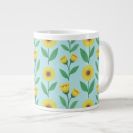 ウィズミカルな喜びの花開き ジャンボコーヒーマグカップ