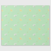 ウィズミントホワイトイエロータンデリオンの花 ラッピングペーパー (フラット)