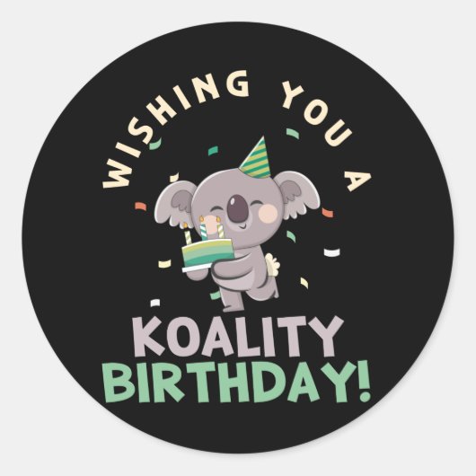 ウィズユーアコアリティ誕生日コアラ誕生日 ラウンドシール (正面)
