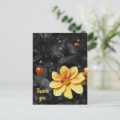 ウィズリーガーデンの黄色のダリアの花 ありがとう ポストカード (スタンド正面)