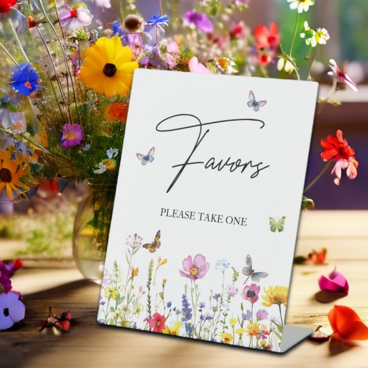 ウィズワイルドフラワーズ蝶ブライダルシャワー 台座サイン