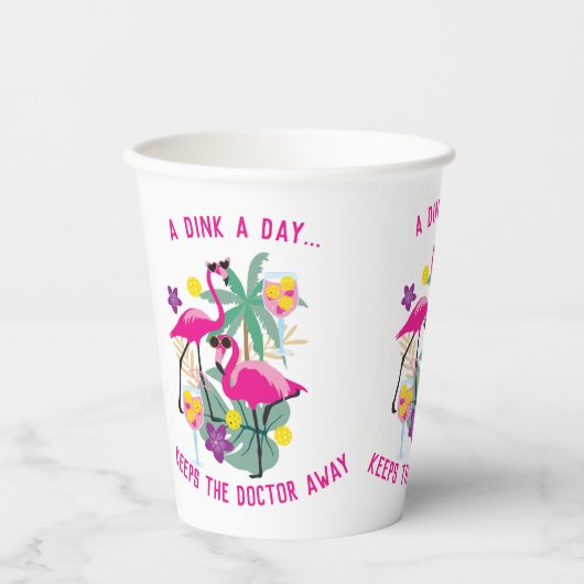 ウィズ文字サマーピクルボール🤩トロピカルパーティー 紙コップ (正面)