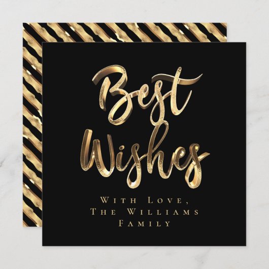ウィズ最高のクエレガントブラック金ゴールドスクリプトシック シーズンカード (正面/裏面)