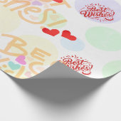 ウィズ最高のラッピング紙-ハート&パステルズギフト ラッピングペーパー (角)