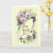 ウィズ最高のラベンダーパンシーズロザリオ カード (黄色い花)
