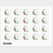 ウィズ最高のレッドフラワーリース スクエアシール (シート)