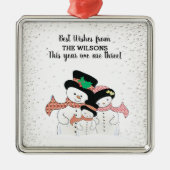 ウィズ最高の雪だるま家族クリスマス メタルオーナメント (正面)