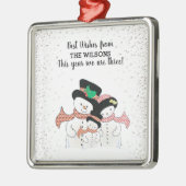 ウィズ最高の雪だるま家族クリスマス メタルオーナメント (左)