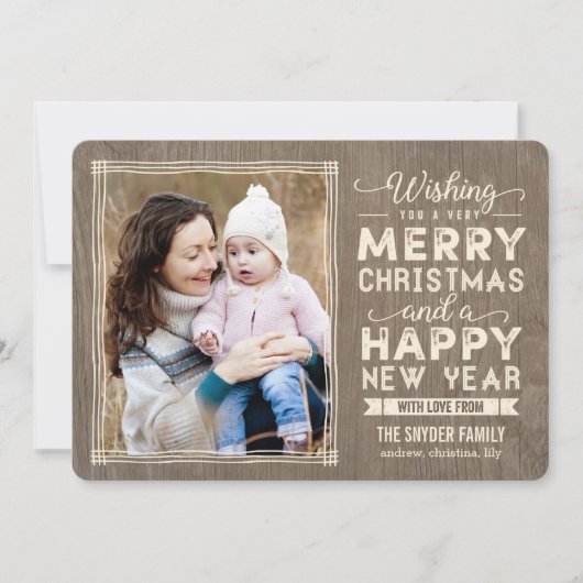 ウィズ素朴ホリデーフォトカードクリスマスカード シーズンカード (正面)