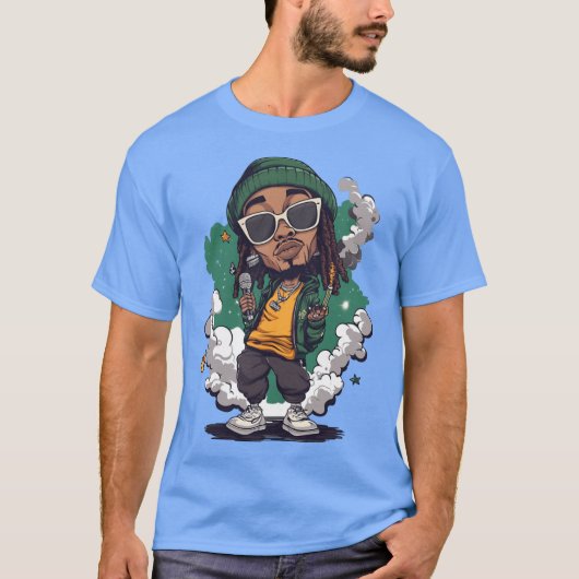 ウィズ・カリファ カートゥーン少年 おもしろ友達 Tシャツ (正面)